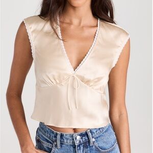 Reformation Cherry Silk Top